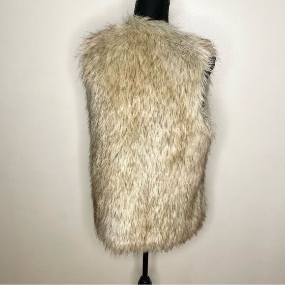 Zara Trafaluc Vest Faux Fur Stylish Mob Wife Open Tan Size Medium - Picture 5 of 7